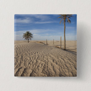 Badge Carré 5 Cm Tunisie, désert du Sahara, Douz, Grande Dune, aube