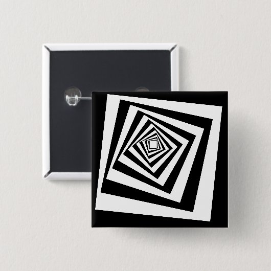 Badge Carré 5 Cm Tunnel de déplacement d'illusion optique (Devant & derrière)