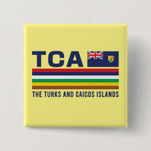 Badge Carré 5 Cm Turks and Caicos ISO Alpha 3 Design