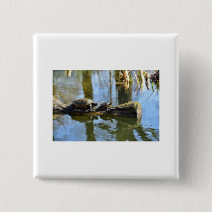 Badge Carré 5 Cm Turtle Cute Animal Office Destin Personnalisé Dest