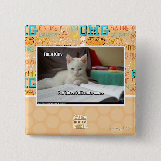 Badge Carré 5 Cm Tuteur Kitty (Devant)