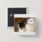 Badge Carré 5 Cm tuxedo noir et blanc Chat (Devant & derrière)