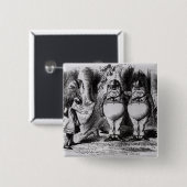 Badge Carré 5 Cm Tweedledum et Tweedledee (Devant & derrière)