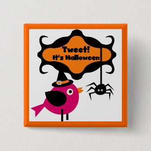 Badge Carré 5 Cm Tweet T-shirts et cadeaux Halloween