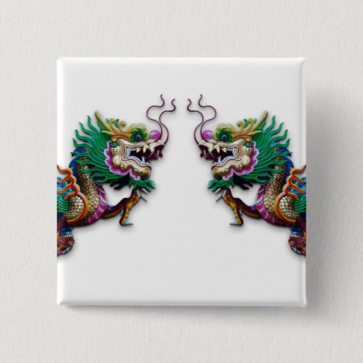 Badge Carré 5 Cm Twin Dragons (Devant)