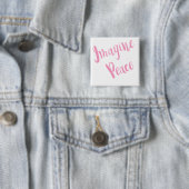 Badge Carré 5 Cm Type rose Imagine-Paix (En situation)
