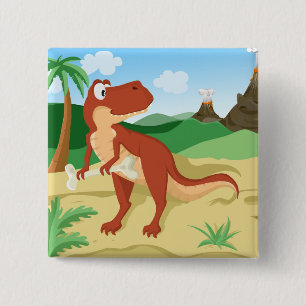 Badge Carré 5 Cm Tyrannosaurus Rex