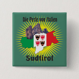 Badge Carré 5 Cm Tyrol du Sud - Alto Adige - Italie - Italia Button