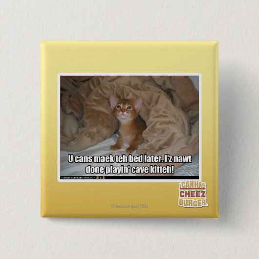 Badge Carré 5 Cm U peut maek le lit plus tard (Devant)