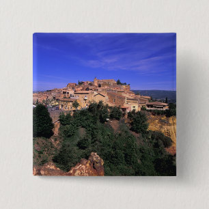 Badge Carré 5 Cm UE, France, Provence, Vaucluse, Rousillon.