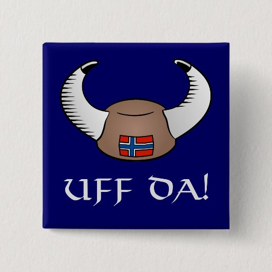 Badge Carré 5 Cm Uff DA ! Casquette de Viking (Devant)