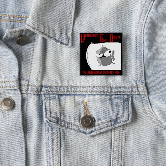 Badge Carré 5 Cm UFO (insigne) (En situation)