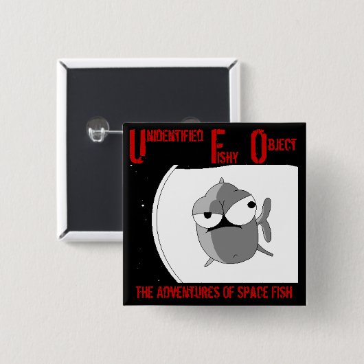 Badge Carré 5 Cm UFO (insigne) (Devant & derrière)