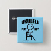 Badge Carré 5 Cm Ukulele Play Boy (Devant & derrière)