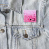 Badge Carré 5 Cm Ultime fourrure Faux Rose Chaud (En situation)