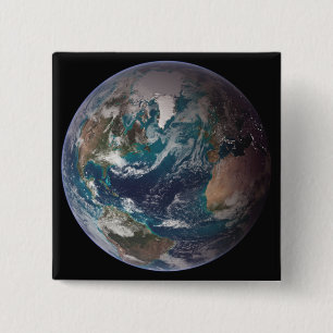 Badge Carré 5 Cm Un à pleine vue de la terre montrant les données