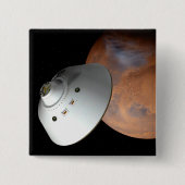 Badge Carré 5 Cm Un Appareil Spatial Encaissé D'Aérocoque En Approc (Devant)