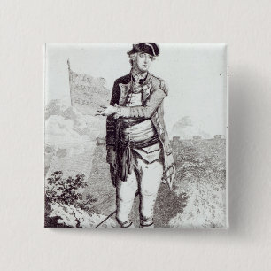 Badge Carré 5 Cm Un appel à Heaven', un portrait du Général Lee