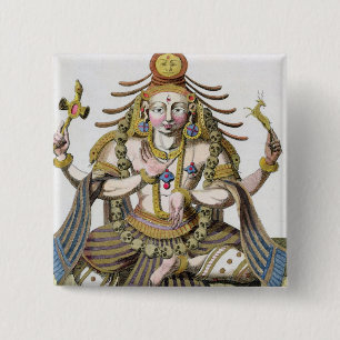Badge Carré 5 Cm Un aspect de Shiva, de 'voyage Indes aux. et d'une