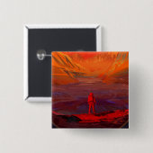 Badge Carré 5 Cm Un Astronaute Sur Mars (Devant & derrière)