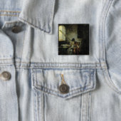 Badge Carré 5 Cm Un astronome (En situation)