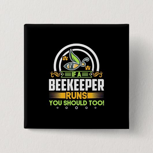Badge Carré 5 Cm Un Beekeeper Fonctionne Vous Devrait Aussi (Devant)
