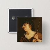 Badge Carré 5 Cm Un berger, 1635 (Devant & derrière)