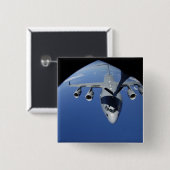 Badge Carré 5 Cm Un C-17 Globemaster III reçoit du carburant 2 (Devant & derrière)