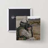 Badge Carré 5 Cm Un chef d'infanterie (Devant & derrière)