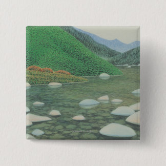 Badge Carré 5 Cm Un coin silencieux dans Moutains