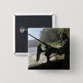 Badge Carré 5 Cm Un combattant de guerre spéciale (Devant & derrière)