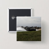 Badge Carré 5 Cm Un coussin d'air de péniche débarque (Devant & derrière)