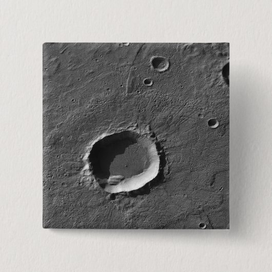 Badge Carré 5 Cm Un cratère sur Mars (Devant)