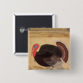 Badge Carré 5 Cm Un dindon, apporté à Jahangir (Devant & derrière)