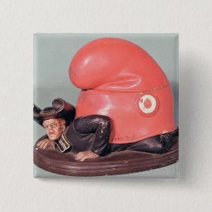 Badge Carré 5 Cm Un encrier encastré ou un pot de tabac