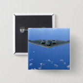 Badge Carré 5 Cm Un Esprit B-2 sonne dans le ciel (Devant & derrière)