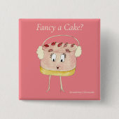 Badge Carré 5 Cm Un gâteau fantaisie (Devant)