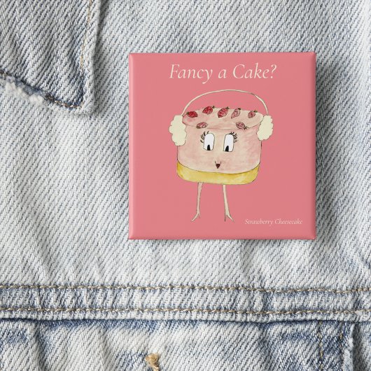 Badge Carré 5 Cm Un gâteau fantaisie