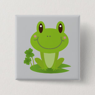 Badge Carré 5 Cm Un graphique de grenouille mignon pour un bouton