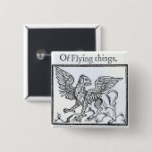 Badge Carré 5 Cm Un griffon (Devant & derrière)