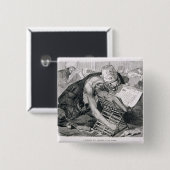 Badge Carré 5 Cm Un homme instruit absorbé dans Coran (Devant & derrière)