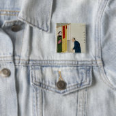 Badge Carré 5 Cm Un homme respectable priant pour des pièces de (En situation)