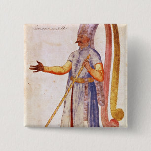 Badge Carré 5 Cm Un Janissary ou un soldat, 1567