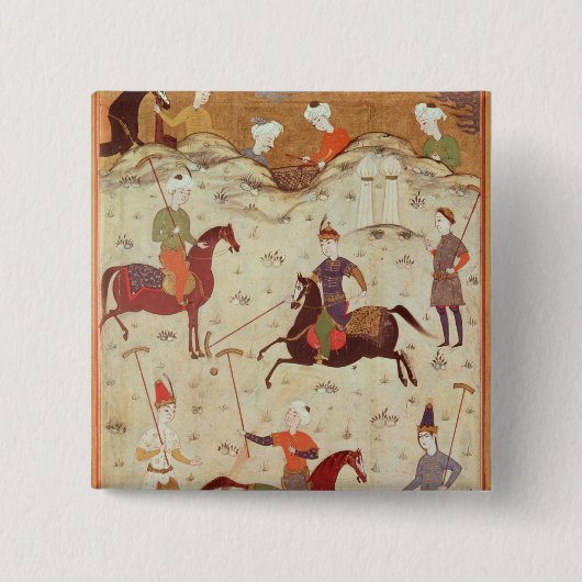 Badge Carré 5 Cm Un jeu de polo (Devant)