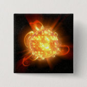 Badge Carré 5 Cm Un jeune nain rouge (Devant)