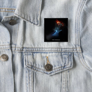 Badge Carré 5 Cm Un jeune pulsar montre sa main