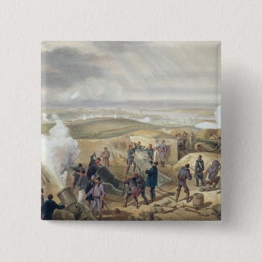 Badge Carré 5 Cm Un jour chaud dans les batteries, plat 'de Seat o (Devant)