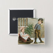 Badge Carré 5 Cm Un Joyeux Noël pour vous ! (Devant & derrière)