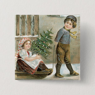 Badge Carré 5 Cm Un Joyeux Noël pour vous !