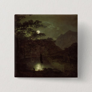 Badge Carré 5 Cm Un lac par le clair de lune, c.1780-82 (huile sur